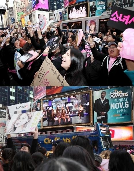 少女時代が米ＭＴＶ出演…タイムズスクエア占領